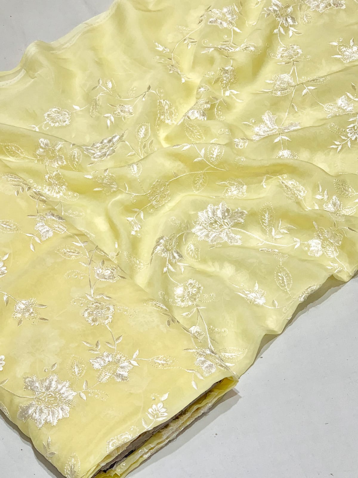 Gorgeous Pure Organza with Chikankari Threadwork