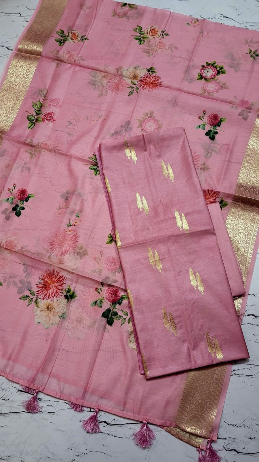 Exclusive Banarasi Unstitched Salwar Kameez with Dupatta – Pure Mercerised Zari Weaving