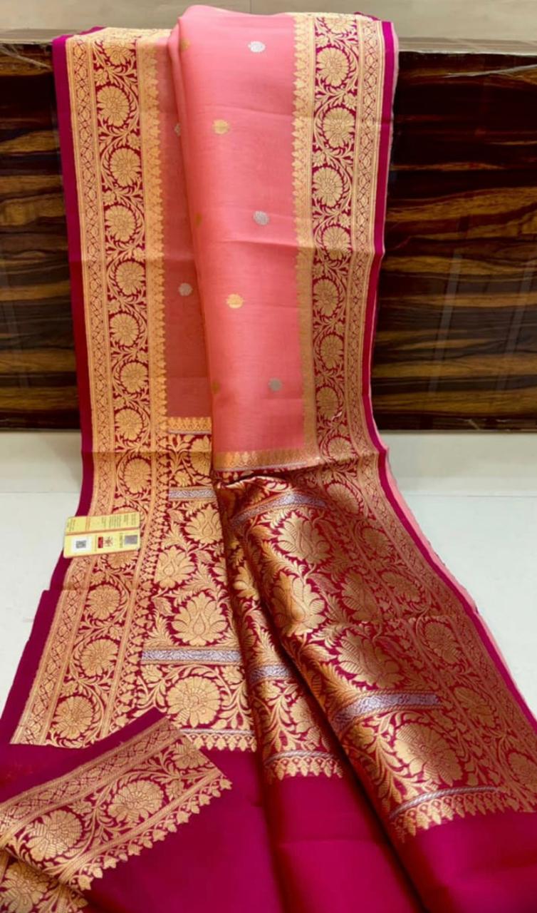 Banarasee Pure Handloom Organza Silk Saree