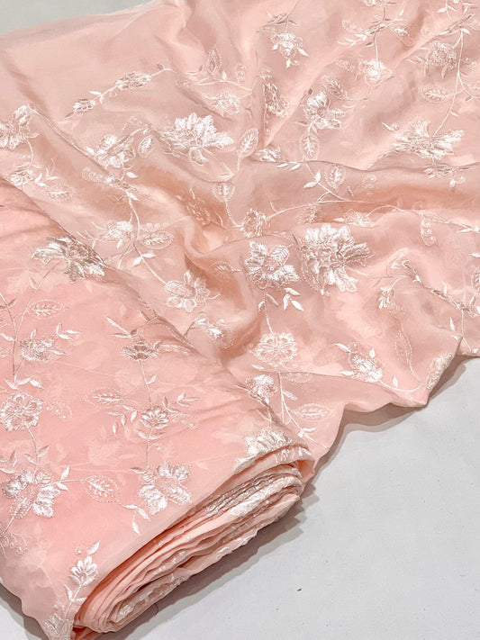 Gorgeous Pure Organza with Chikankari Threadwork