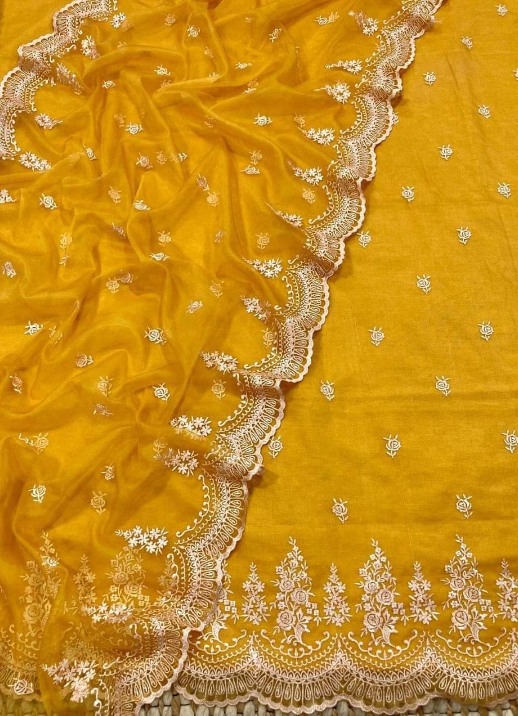 Exclusive Banarasi Organza Silk Embroidered Suit – 3 Piece Set