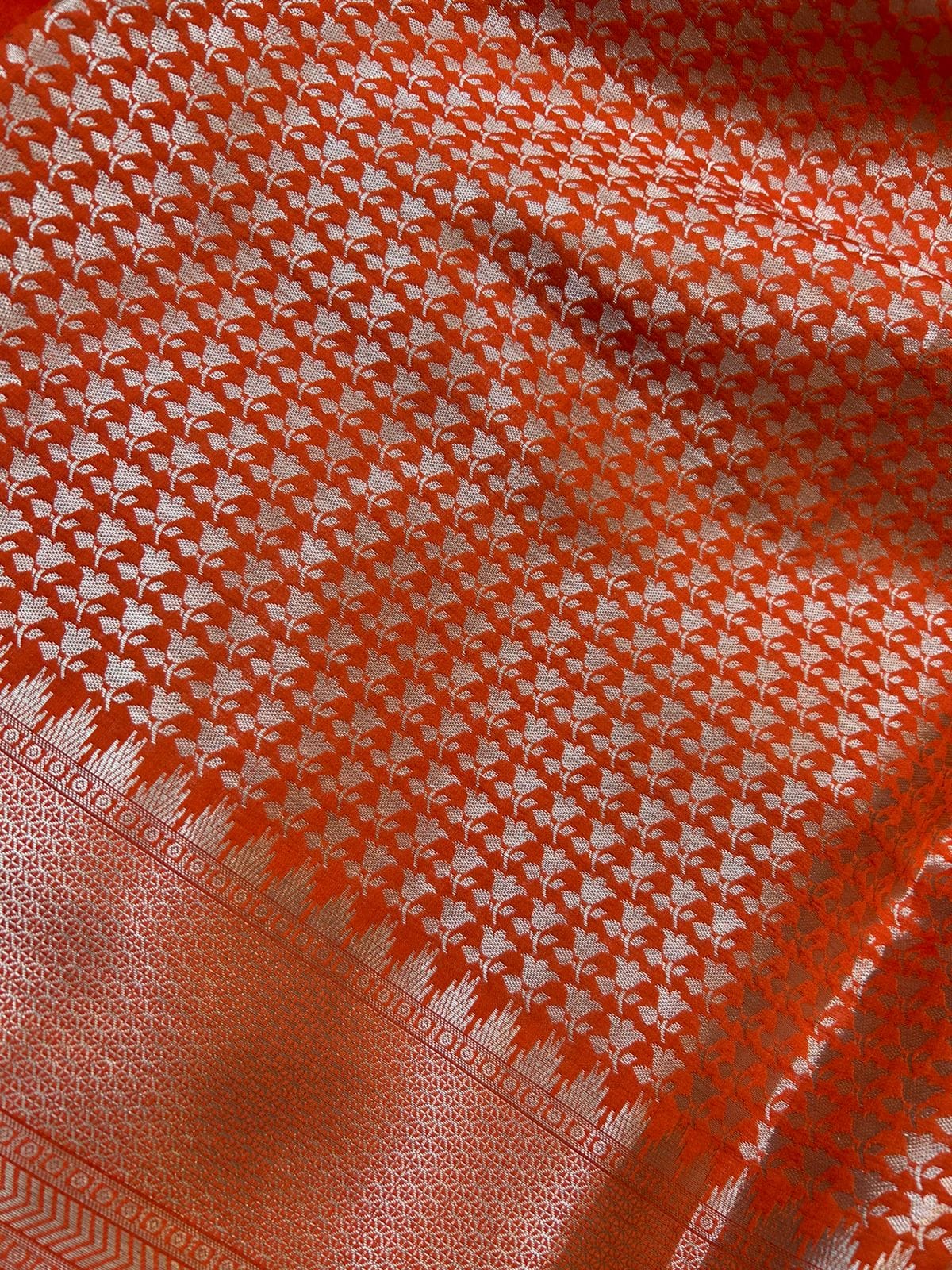 Pure Organza Silk Banarasi Saree with Golden Zari