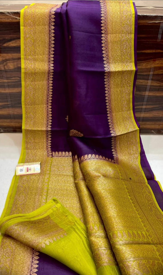 Banarasee Pure Handloom Organza Silk Saree