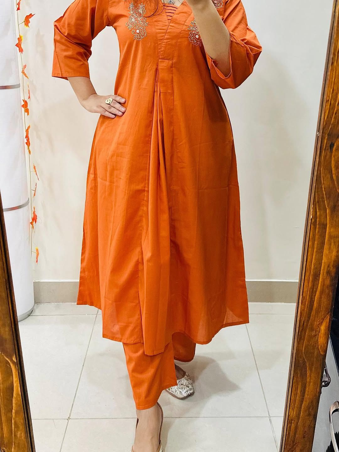 Premium Floral Fine Cotton Kurti Palazzo Set