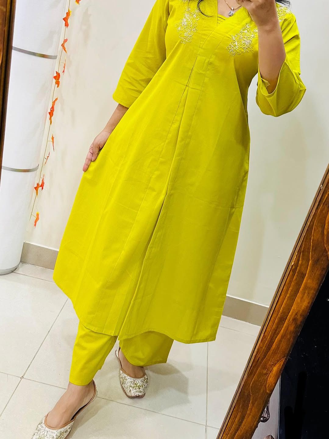 Premium Floral Fine Cotton Kurti Palazzo Set